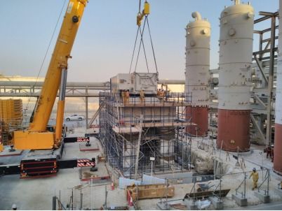 中国化学十一化建第九工程公司卡塔尔项目压缩机顺利完成安装